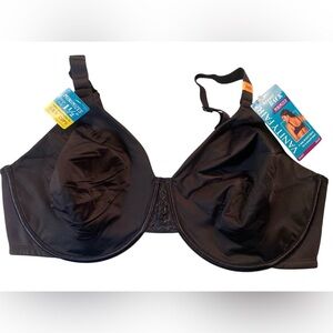 NWT Vanity Fair Beauty Back Black Minimizer Bra Size 44DD